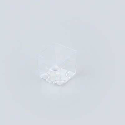 Mini Serve 2 oz Square Clear Plastic Quadrato Cup - 1 3/4" x 1 3/4" x 1 1/2" - 100 count box
