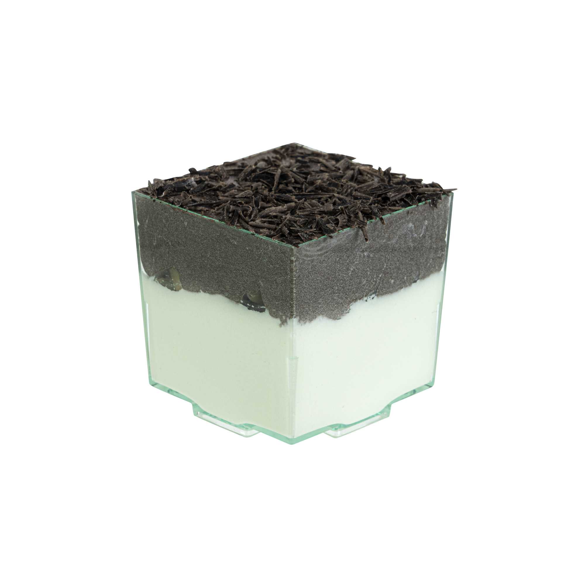 Mini Serve 3 oz Square Seagreen Plastic Quadrato Cup - 1 3/4" x 1 1/2" x 1 3/4" - 100 count box