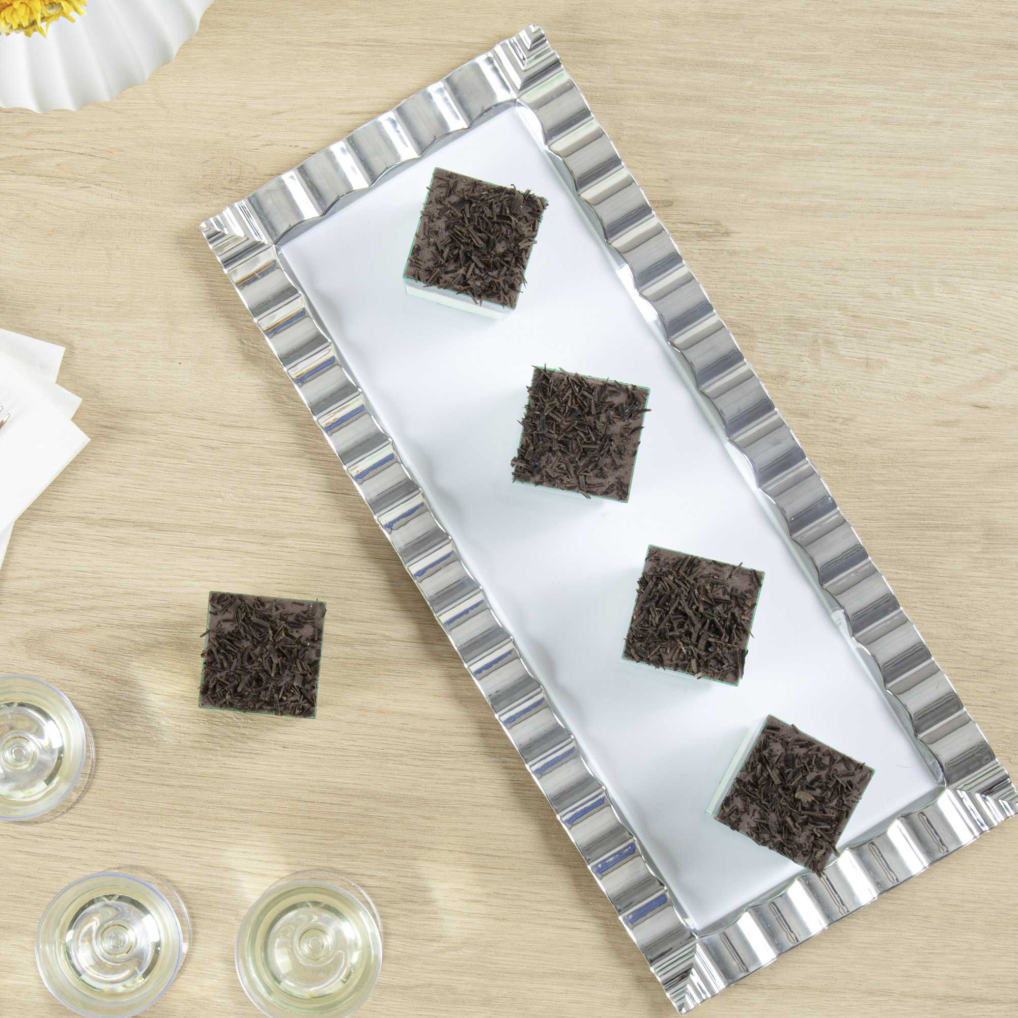 Mini Serve 3 oz Square Seagreen Plastic Quadrato Cup - 1 3/4" x 1 1/2" x 1 3/4" - 100 count box