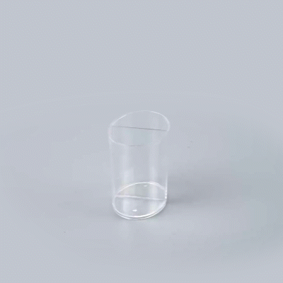 Mini Serve 4 oz Oval Clear Plastic Duet Tasting Cup - 2 Compartments - 2 1/2" x 1 3/4" x 2 1/2" - 100 count box