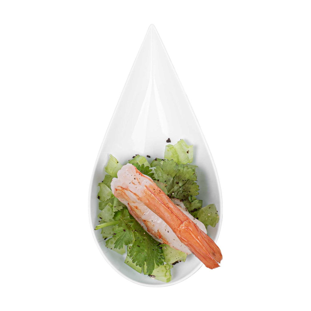 Mini Serve Teardrop White Plastic Spoon - 4" x 2" x 1/2" - 100 count box