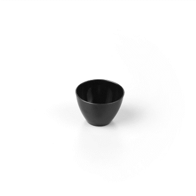 Mini Serve 2 oz Round Black Plastic Mini Tasting Bowl - 2" x 2" x 1 1/2" - 100 count box