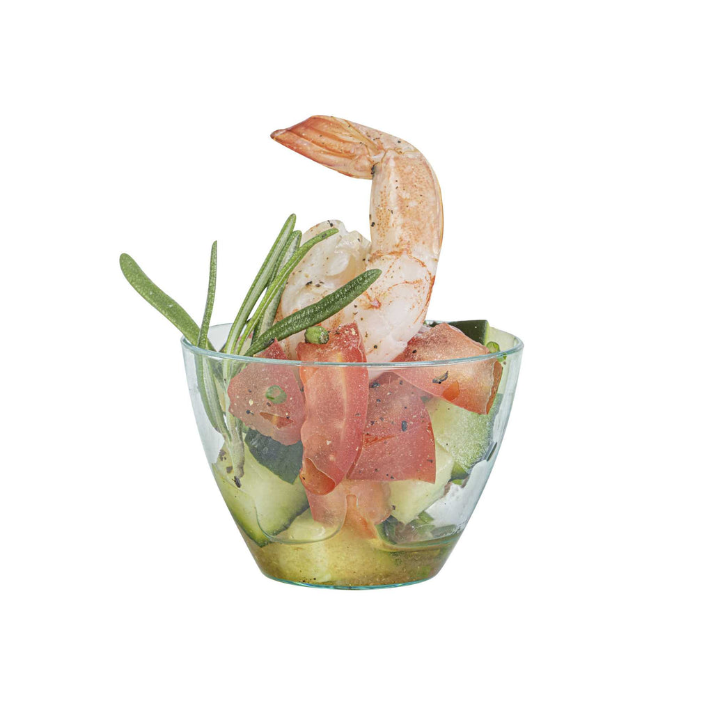 Mini Serve 2 oz Round Seagreen Plastic Mini Tasting Bowl - 2" x 2" x 1 1/2" - 100 count box