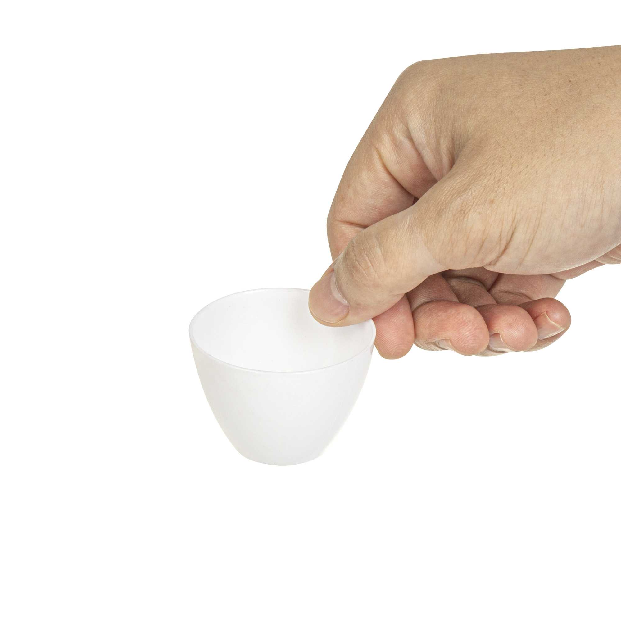 Mini Serve 2 oz Round White Plastic Mini Tasting Bowl - 2" x 2" x 1 1/2" - 100 count box