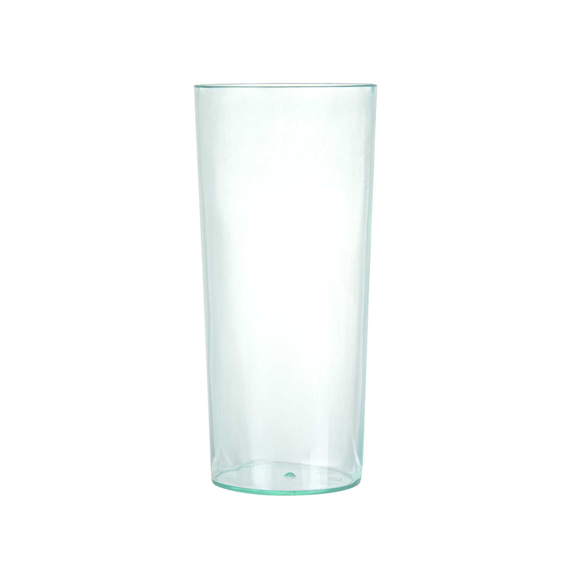 Bev Tek 5 oz Round Seagreen Plastic Cannello Cocktail Glass - 1 3/4" x 1 3/4" x 4" - 100 count box