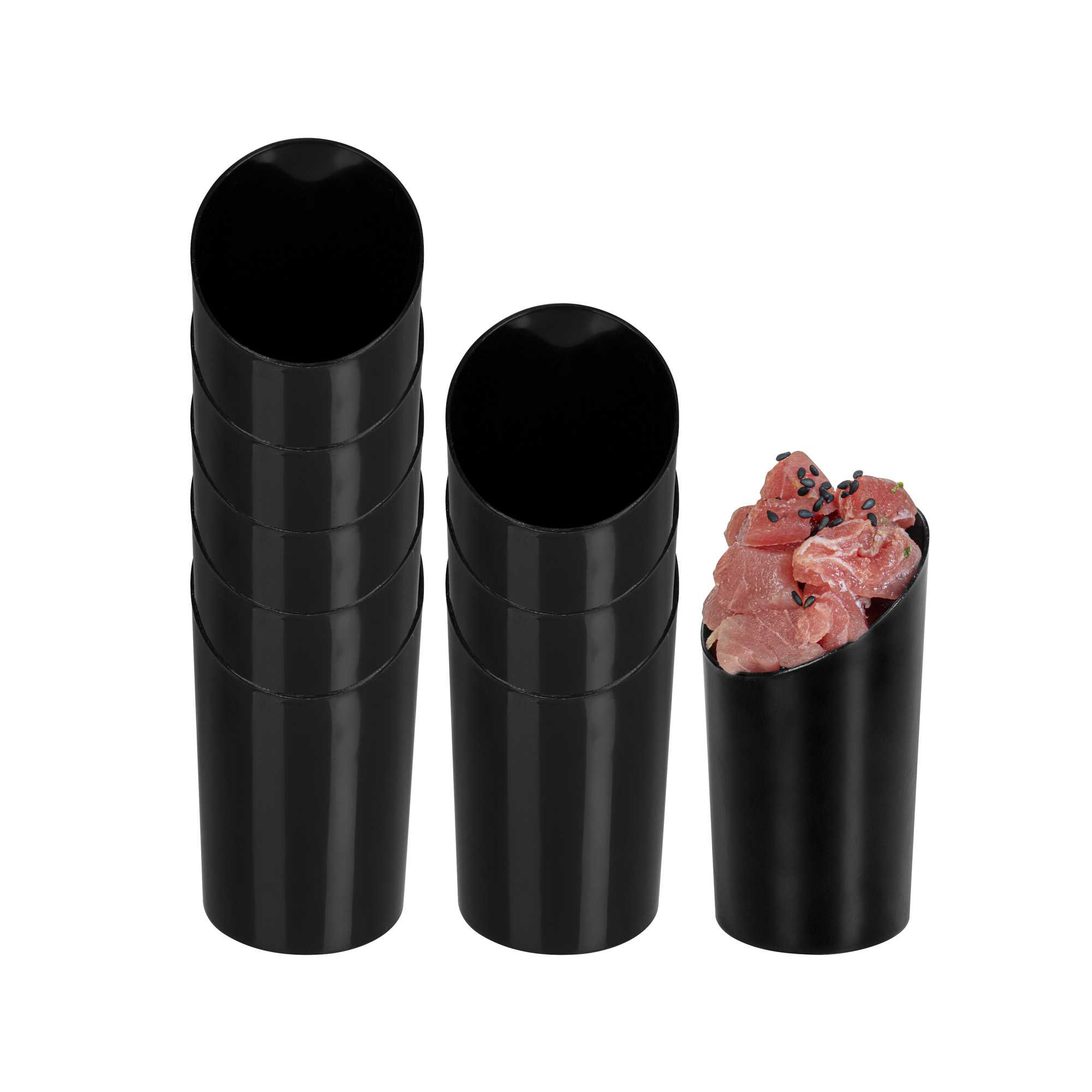 Mini Serve 3 oz Round Incline Shot Glass - Black, Plastic - 2" x 2" x 3 1/4" - 100 count box