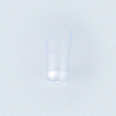 Mini Serve 3 oz Round Clear Plastic Incline Shot Glass - 2" x 2" x 3 1/4" - 100 count box