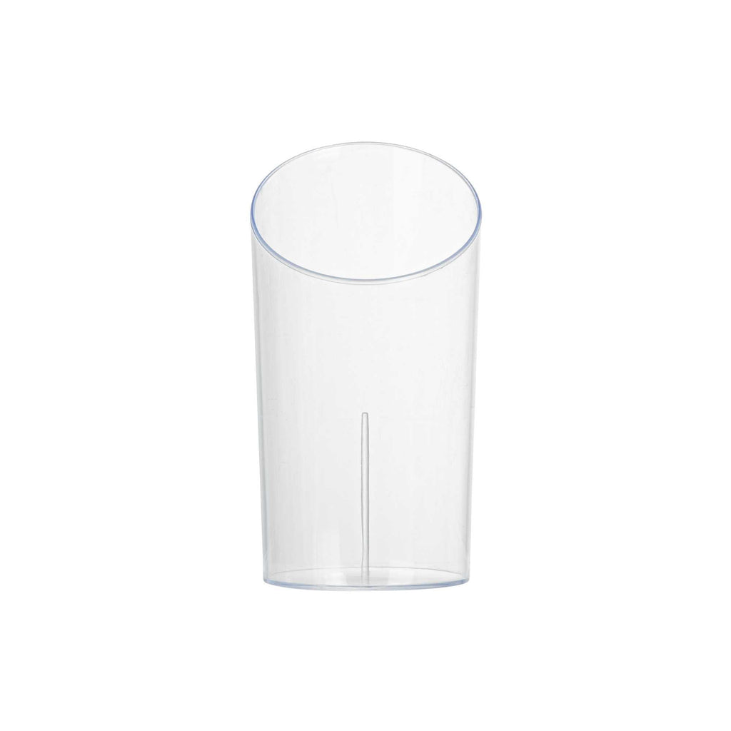 Mini Serve 3 oz Round Clear Plastic Incline Shot Glass - 2" x 2" x 3 1/4" - 100 count box