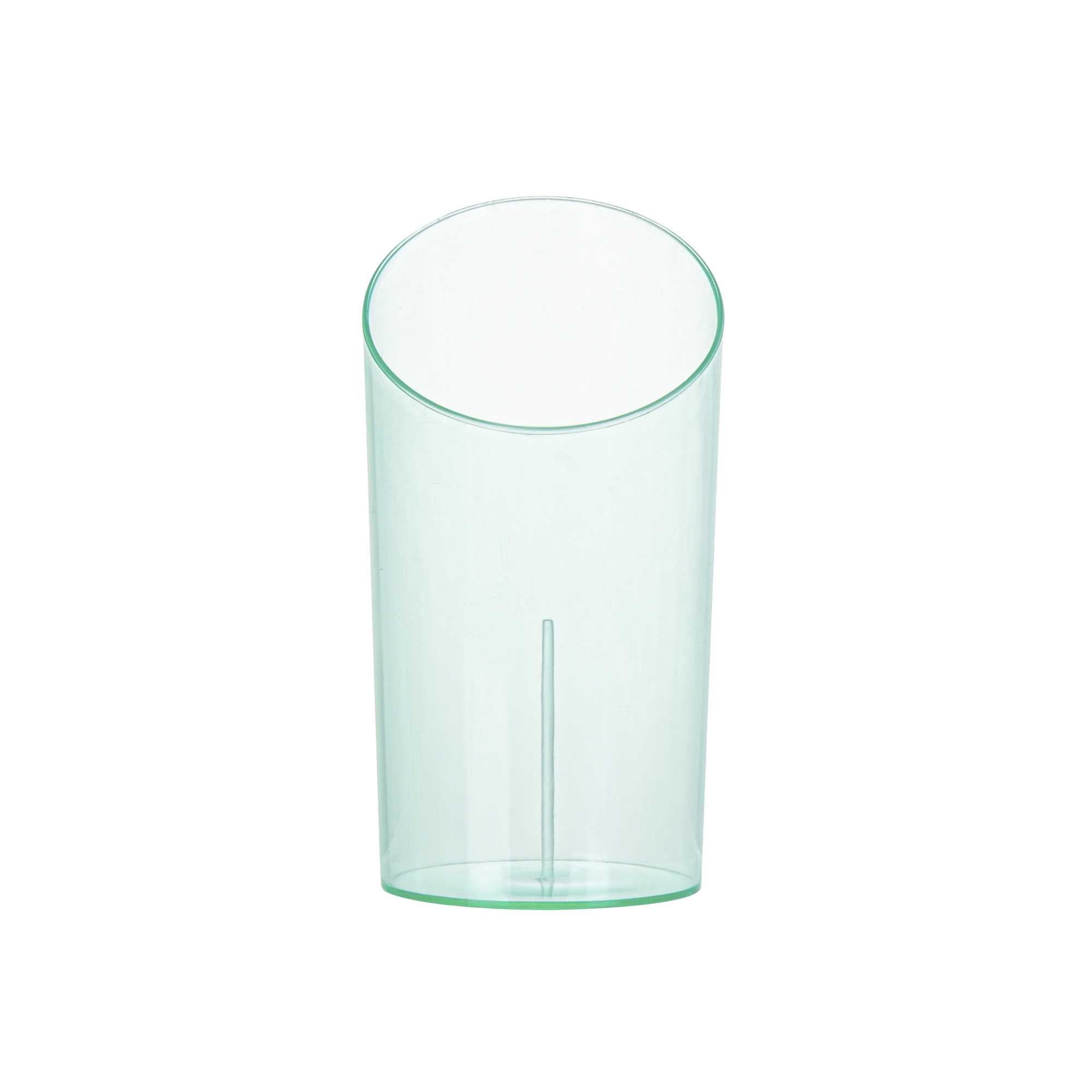 Mini Serve 3 oz Round Seagreen Plastic Incline Shot Glass - 2" x 2" x 3 1/4" - 100 count box