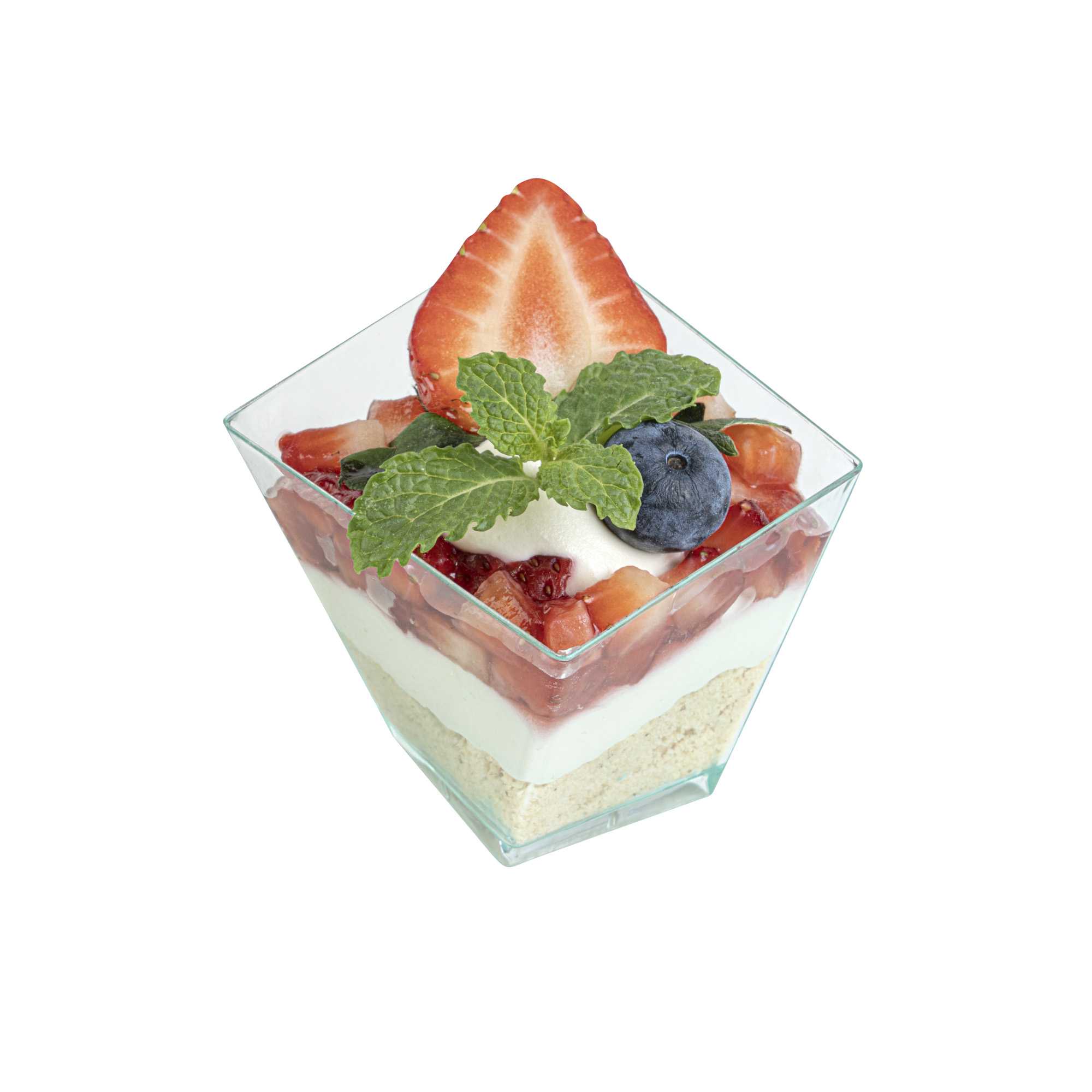 Mini Serve 2 oz Square Seagreen Plastic Girata Dessert Dish - 2" x 2" x 1 3/4" - 100 count box