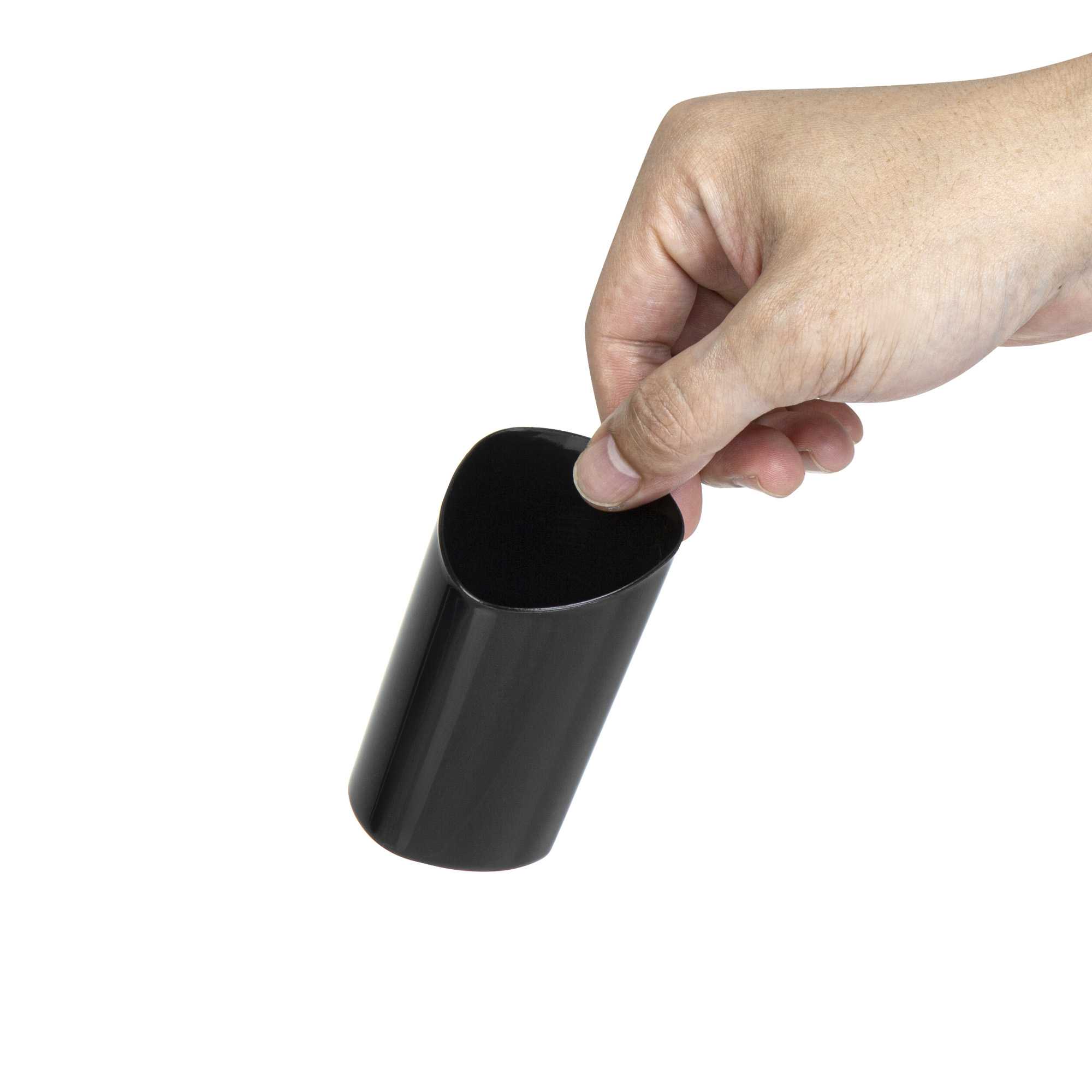 Mini Serve 3 oz Black Plastic Triangolo Shot Glass - 1 3/4" x 1 3/4" x 3" - 100 count box