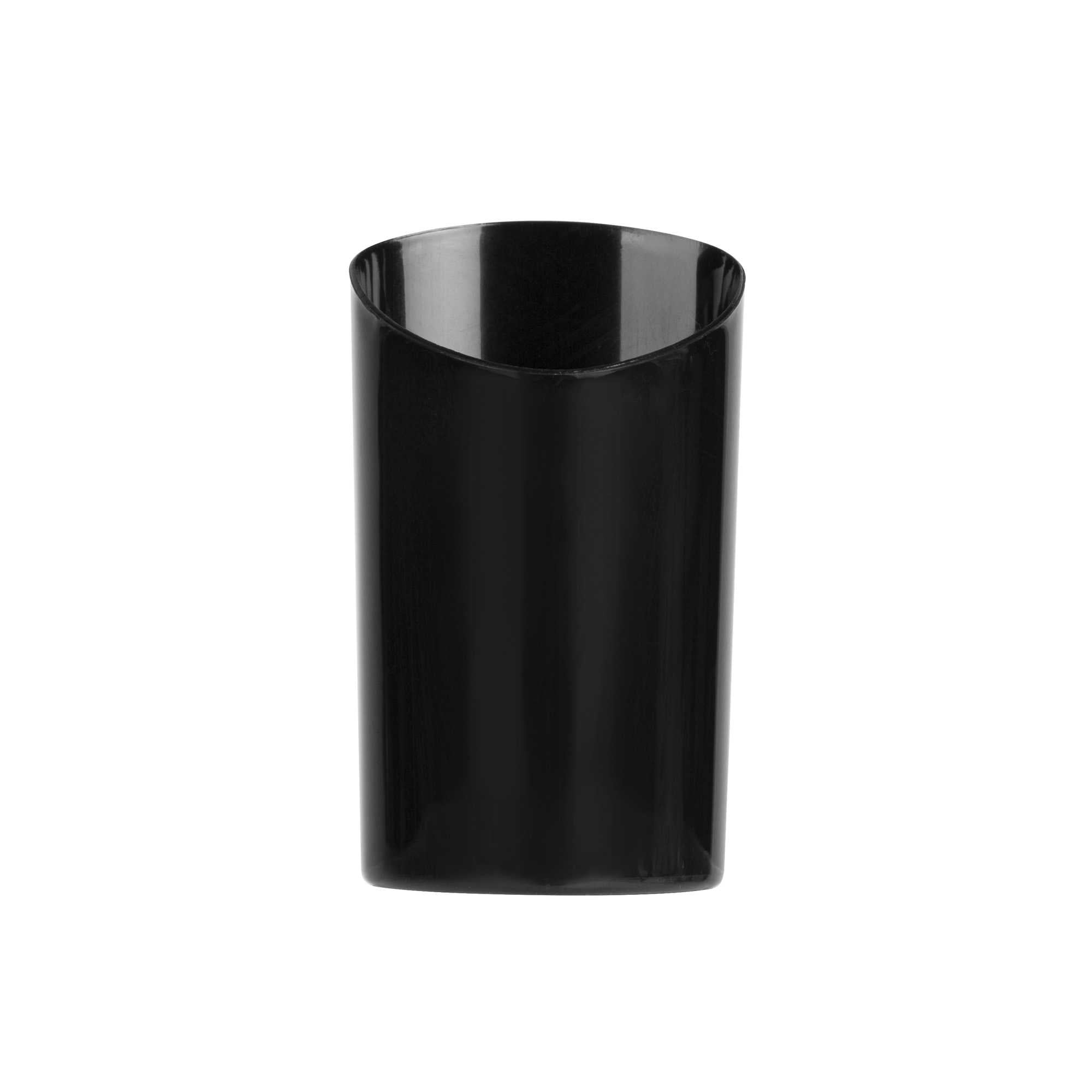 Mini Serve 3 oz Black Plastic Triangolo Shot Glass - 1 3/4" x 1 3/4" x 3" - 100 count box