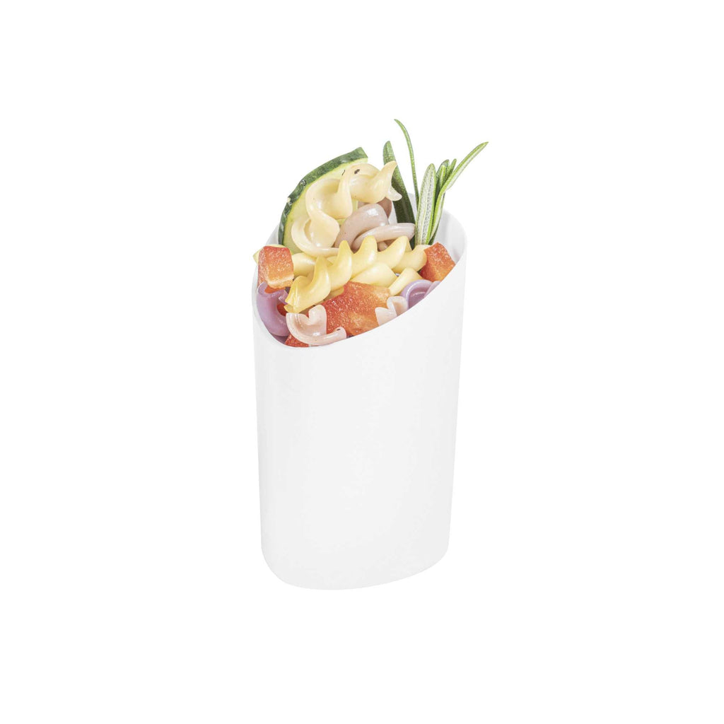 Mini Serve 3 oz White Plastic Triangolo Shot Glass - 1 3/4" x 1 3/4" x 3" - 100 count box