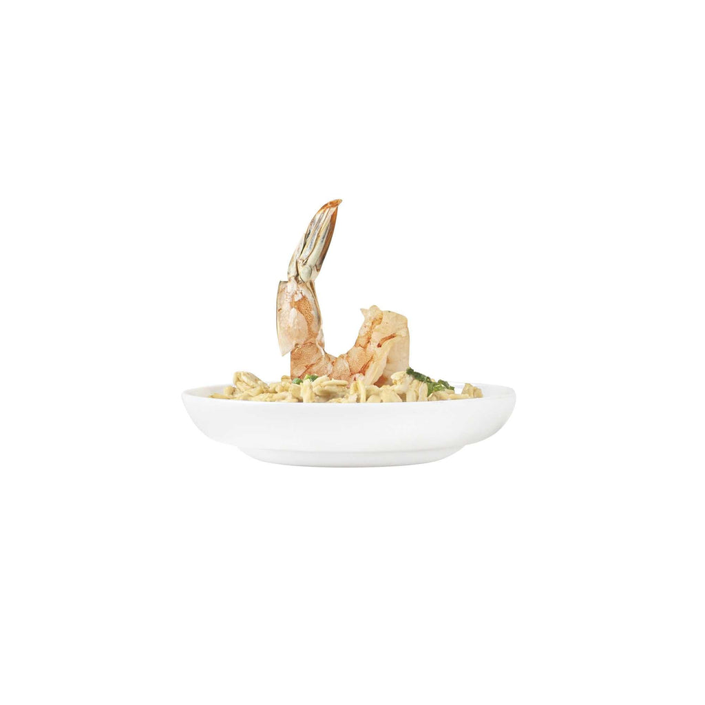 Mini Serve Round White Plastic Mini Rotondo Plate - 3 1/4" x 3 1/4" x 3/4" - 100 count box