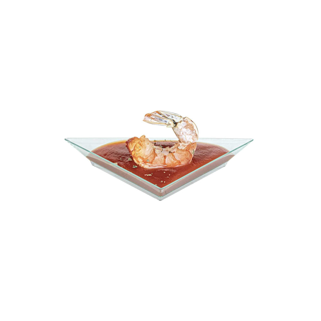 Mini Serve Seagreen Plastic Mini Triangolo Appetizer Plate - 4" x 2" - 100 count box