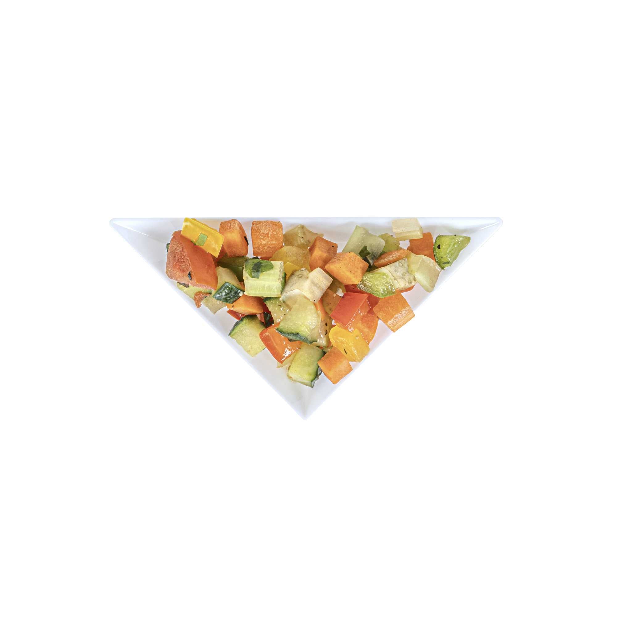 Mini Serve White Plastic Mini Triangolo Appetizer Plate - 4" x 2" - 100 count box
