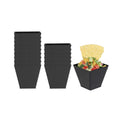 Mini Serve 2 oz Square Black Plastic Mini Kova Cup - 2" x 2" x 1 3/4" - 100 count box