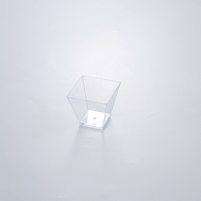 Mini Serve 2 oz Square Clear Plastic Mini Kova Cup - 2" x 2" x 1 3/4" - 300 count box