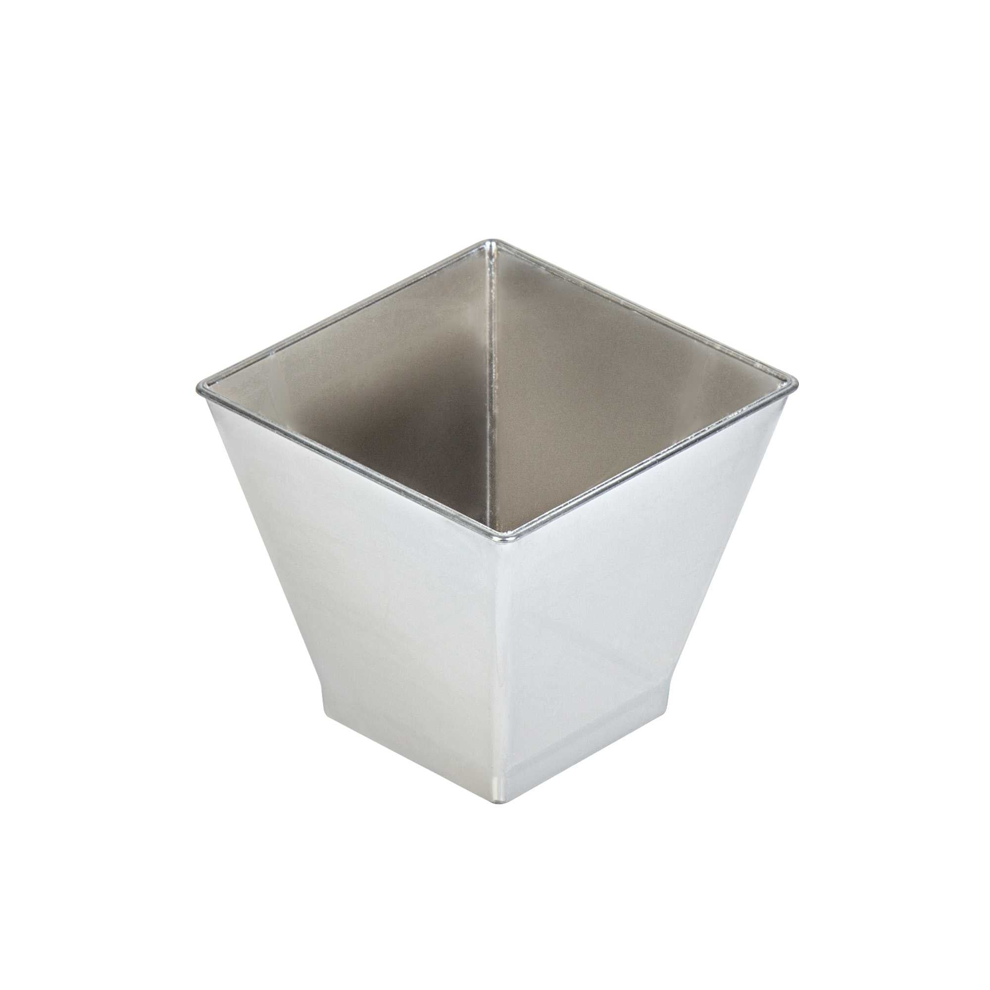 Mini Serve 2 oz Square Smoked Gray Plastic Mini Kova Cup - 2" x 2" x 1 3/4" - 100 count box