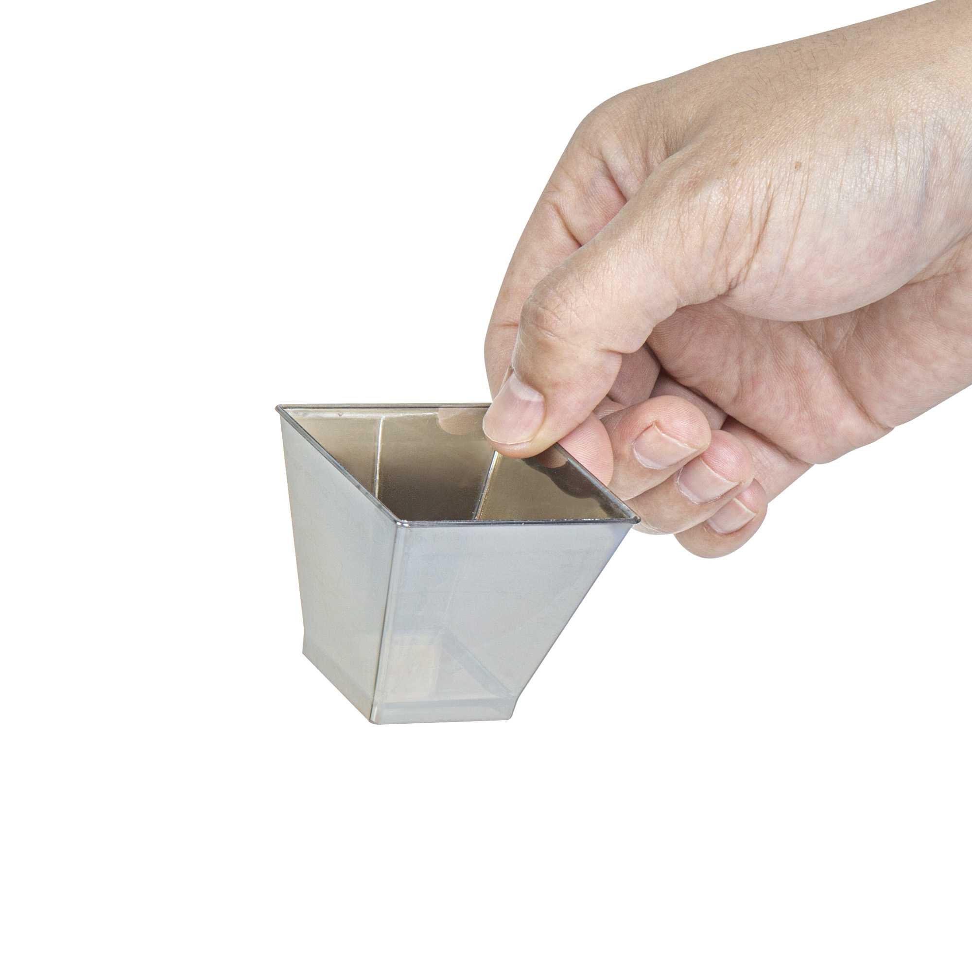 Mini Serve 2 oz Square Smoked Gray Plastic Mini Kova Cup - 2" x 2" x 1 3/4" - 100 count box