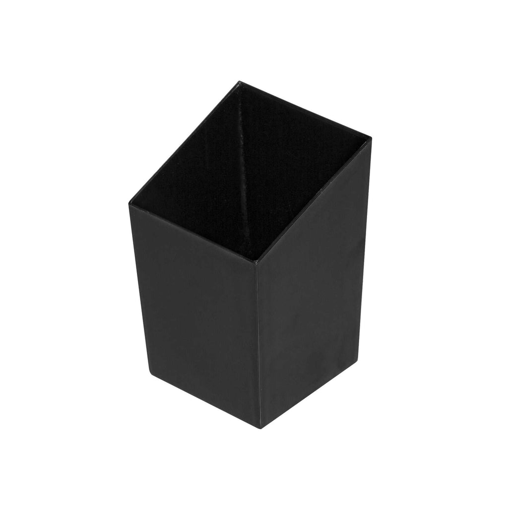 Mini Serve 3 oz Square Black Plastic Incline Cup - 1 3/4" x 1 3/4" x 2 3/4" - 100 count box