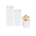 Mini Serve 3 oz Square White Plastic Incline Cup - 1 3/4" x 1 3/4" x 2 3/4" - 100 count box