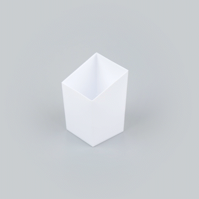 Mini Serve 3 oz Square White Plastic Incline Cup - 1 3/4" x 1 3/4" x 2 3/4" - 100 count box