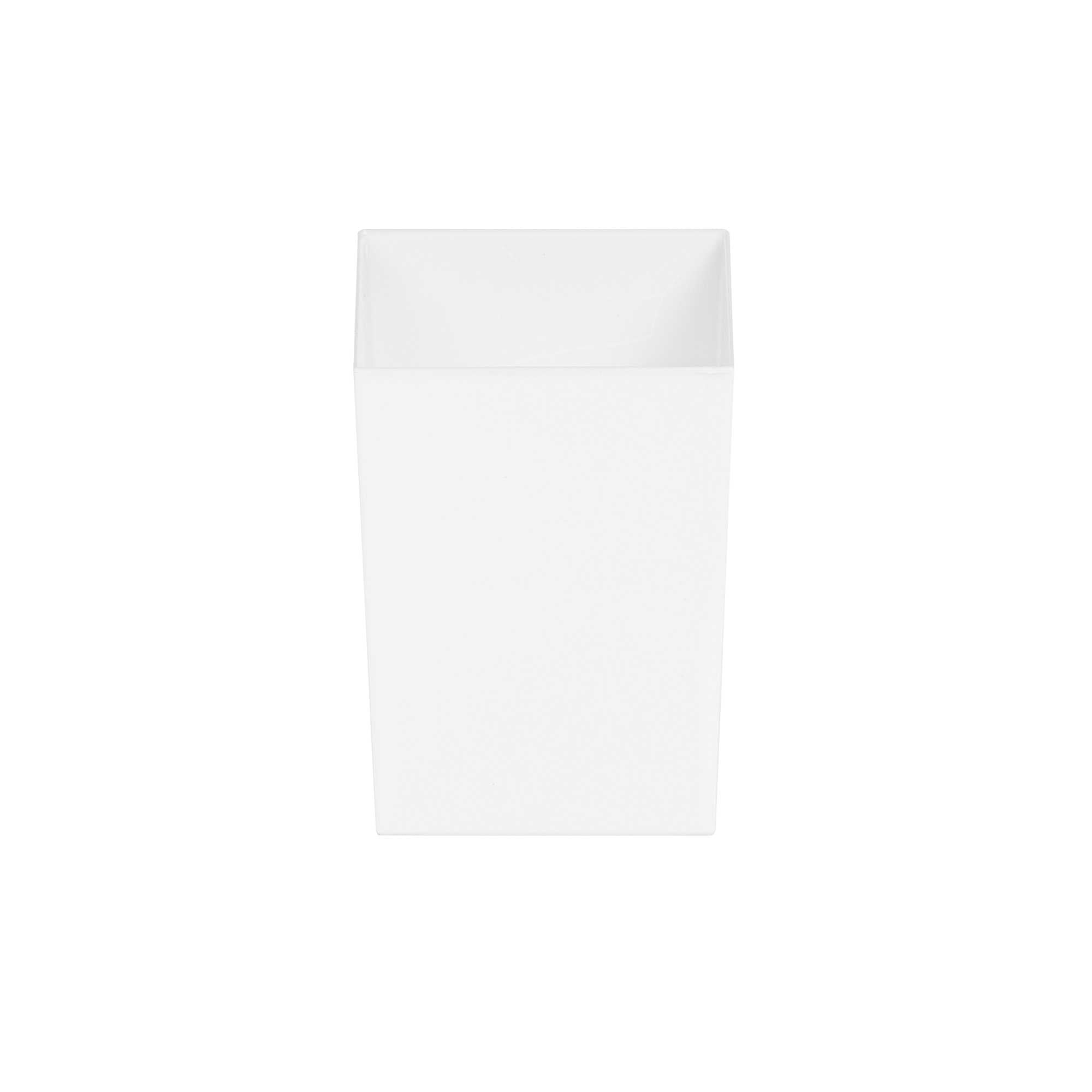 Mini Serve 3 oz Square White Plastic Incline Cup - 1 3/4" x 1 3/4" x 2 3/4" - 100 count box