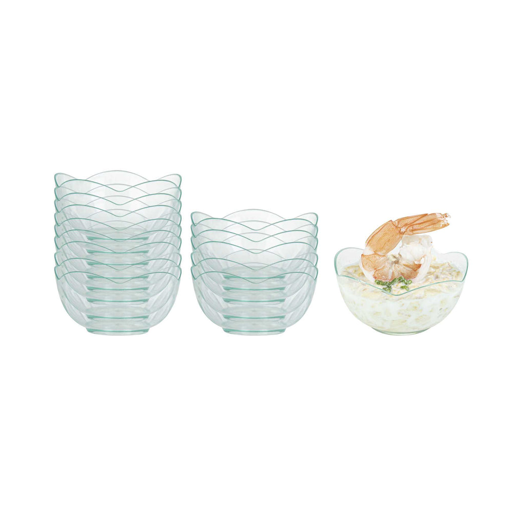 Mini Serve 2 oz Round Seagreen Plastic Le Fleur Cup - 2 1/4" x 1 1/2" x 1 1/4" - 100 count box