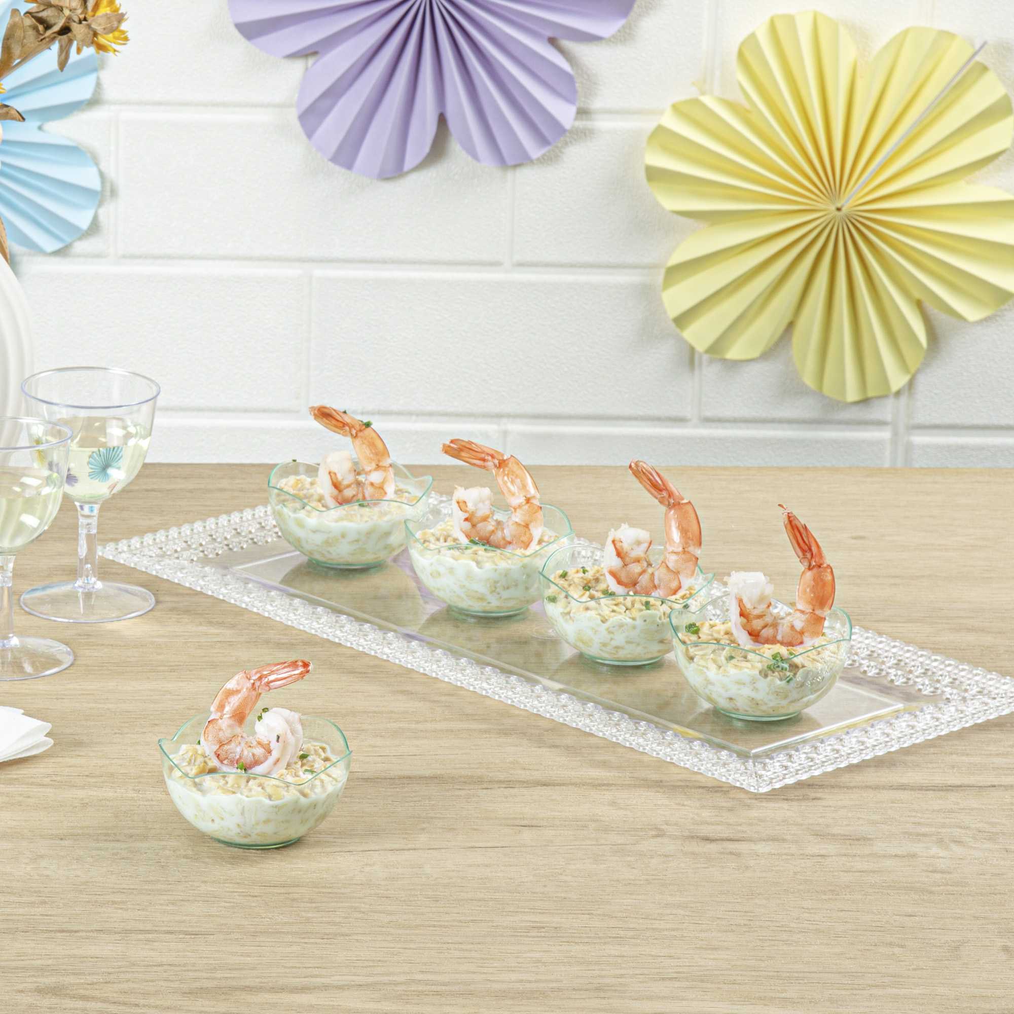 Mini Serve 2 oz Round Seagreen Plastic Le Fleur Cup - 2 1/4" x 1 1/2" x 1 1/4" - 100 count box