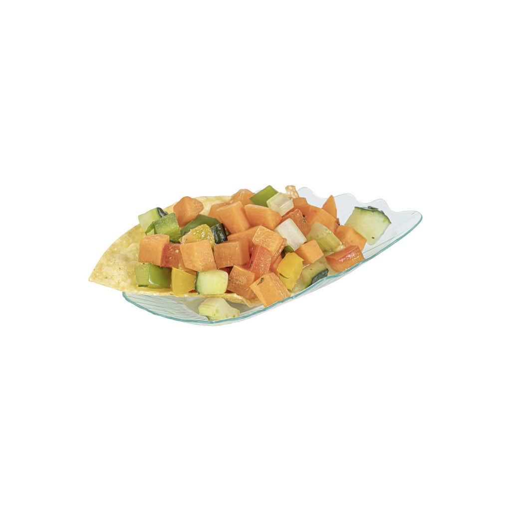 Mini Serve Seagreen Plastic Mini Coquille Plate - 3 1/4" x 3 1/4" x 1/2" - 100 count box