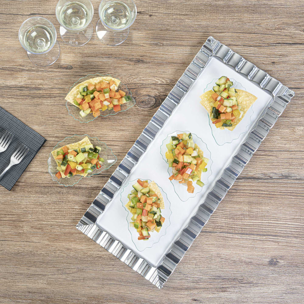 Mini Serve Seagreen Plastic Mini Coquille Plate - 3 1/4" x 3 1/4" x 1/2" - 100 count box