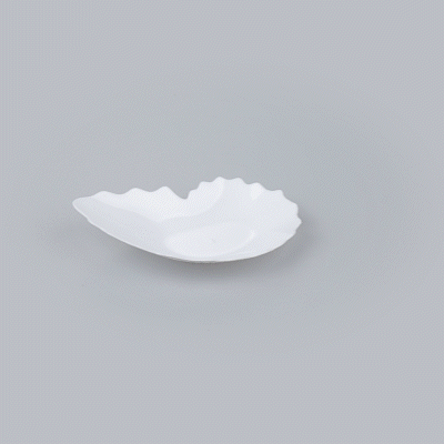 Mini Serve White Plastic Mini Coquille Plate - 3 1/4" x 3 1/4" x 1/2" - 100 count box