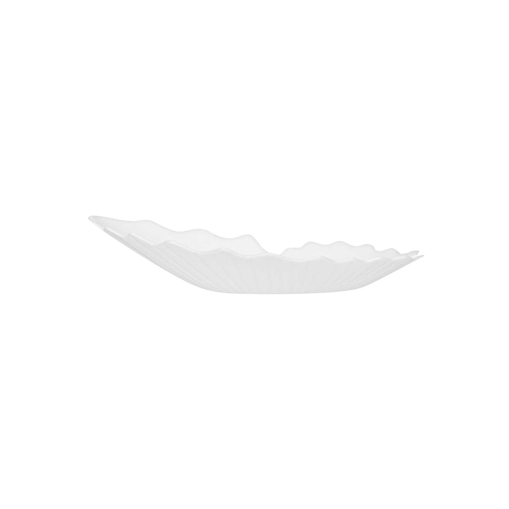 Mini Serve White Plastic Mini Coquille Plate - 3 1/4" x 3 1/4" x 1/2" - 100 count box