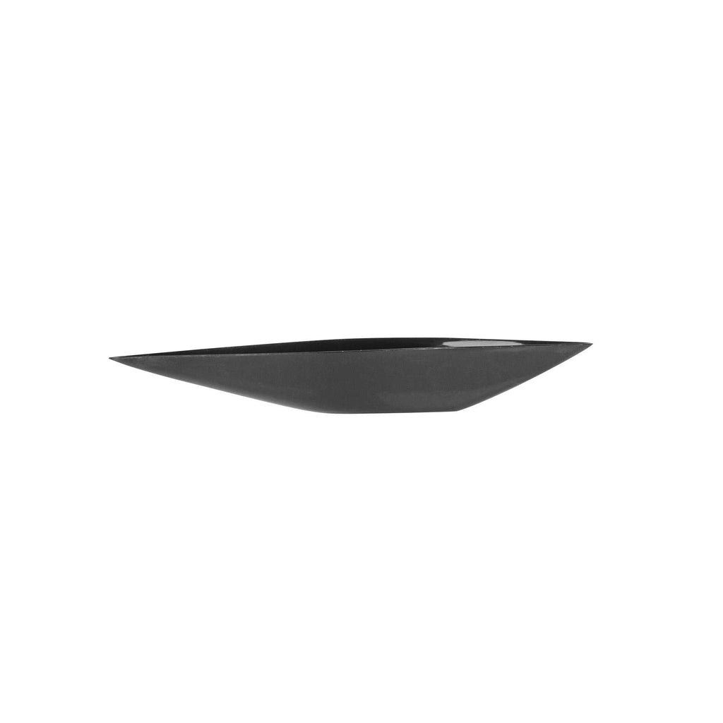 Mini Serve Diamond Black Plastic Canoe Dish - 5" x 1 1/2" x 3/4" - 100 count box
