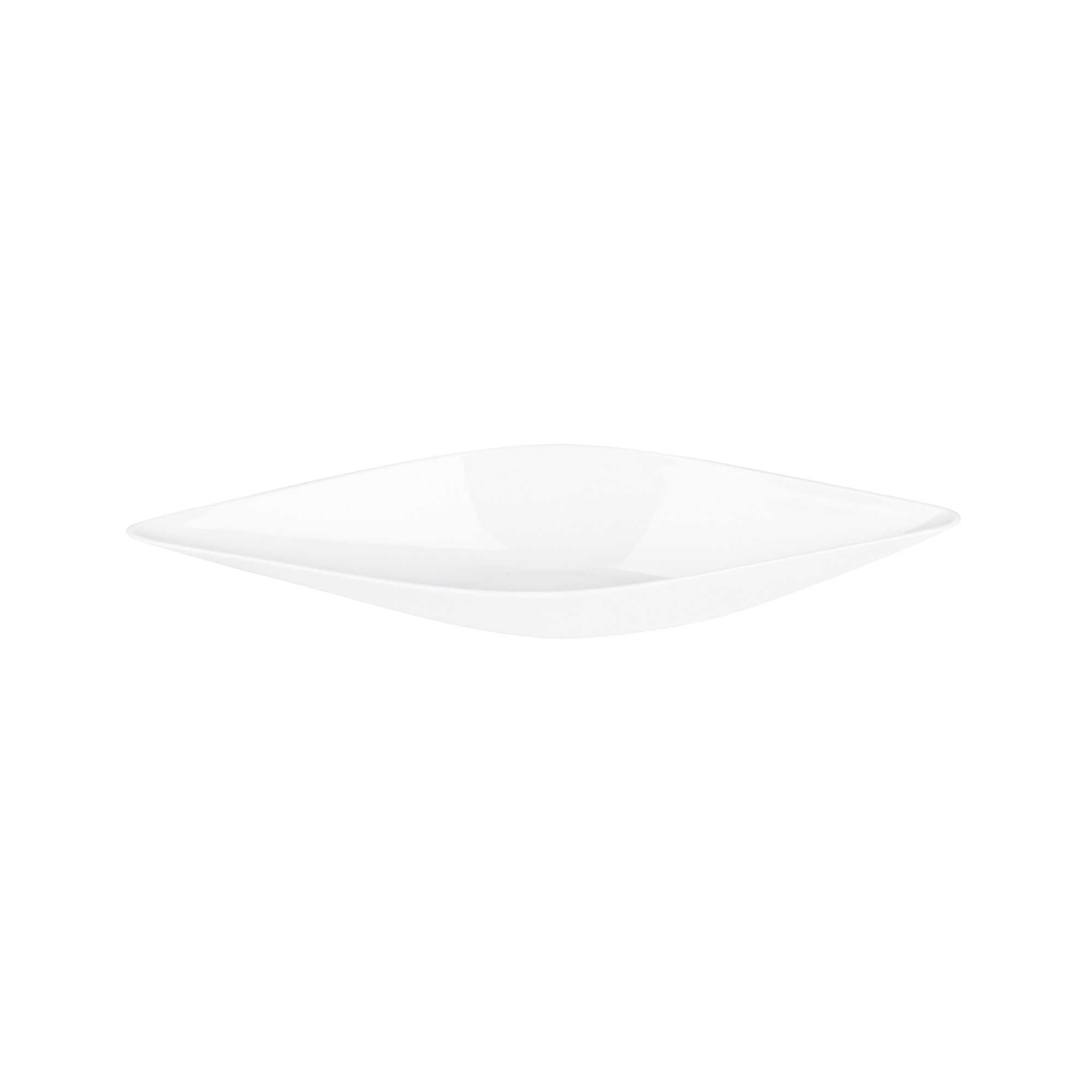 Mini Serve Diamond White Plastic Canoe Dish - 5" x 1 1/2" x 3/4" - 100 count box