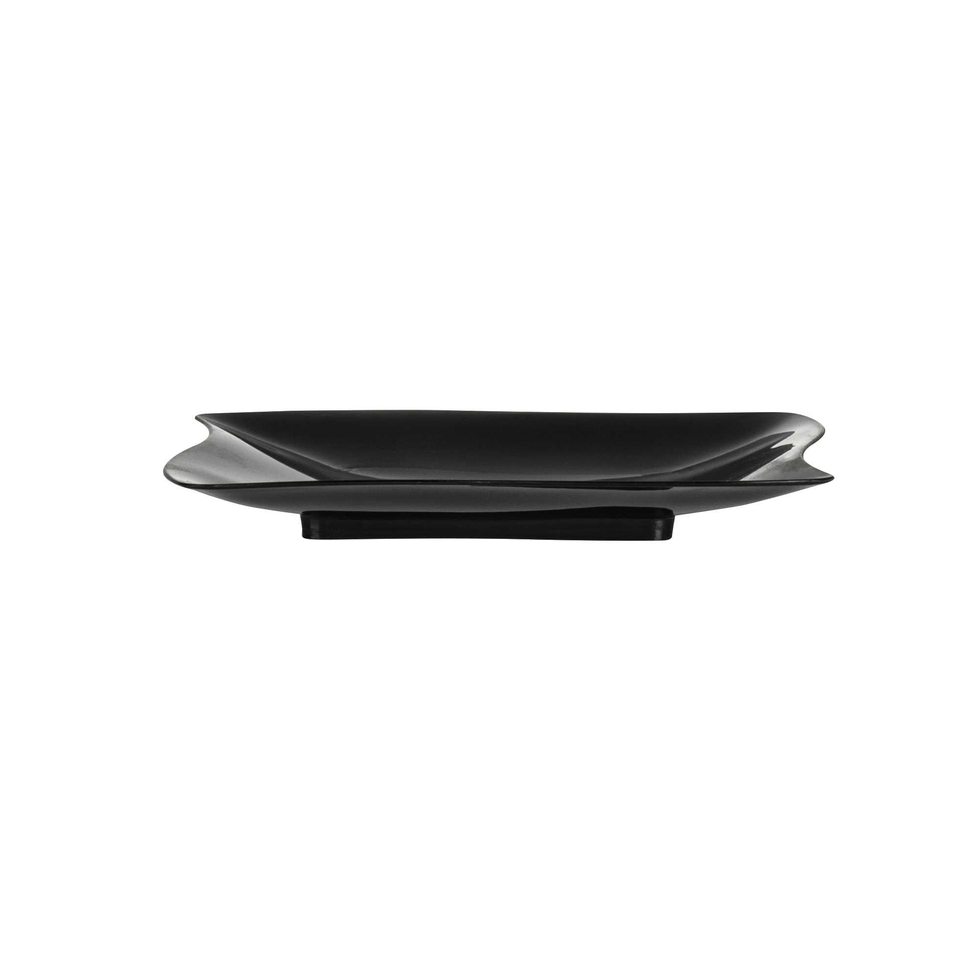 Mini Serve Square Black Plastic Aqua Plate - 3" x 3" - 100 count box