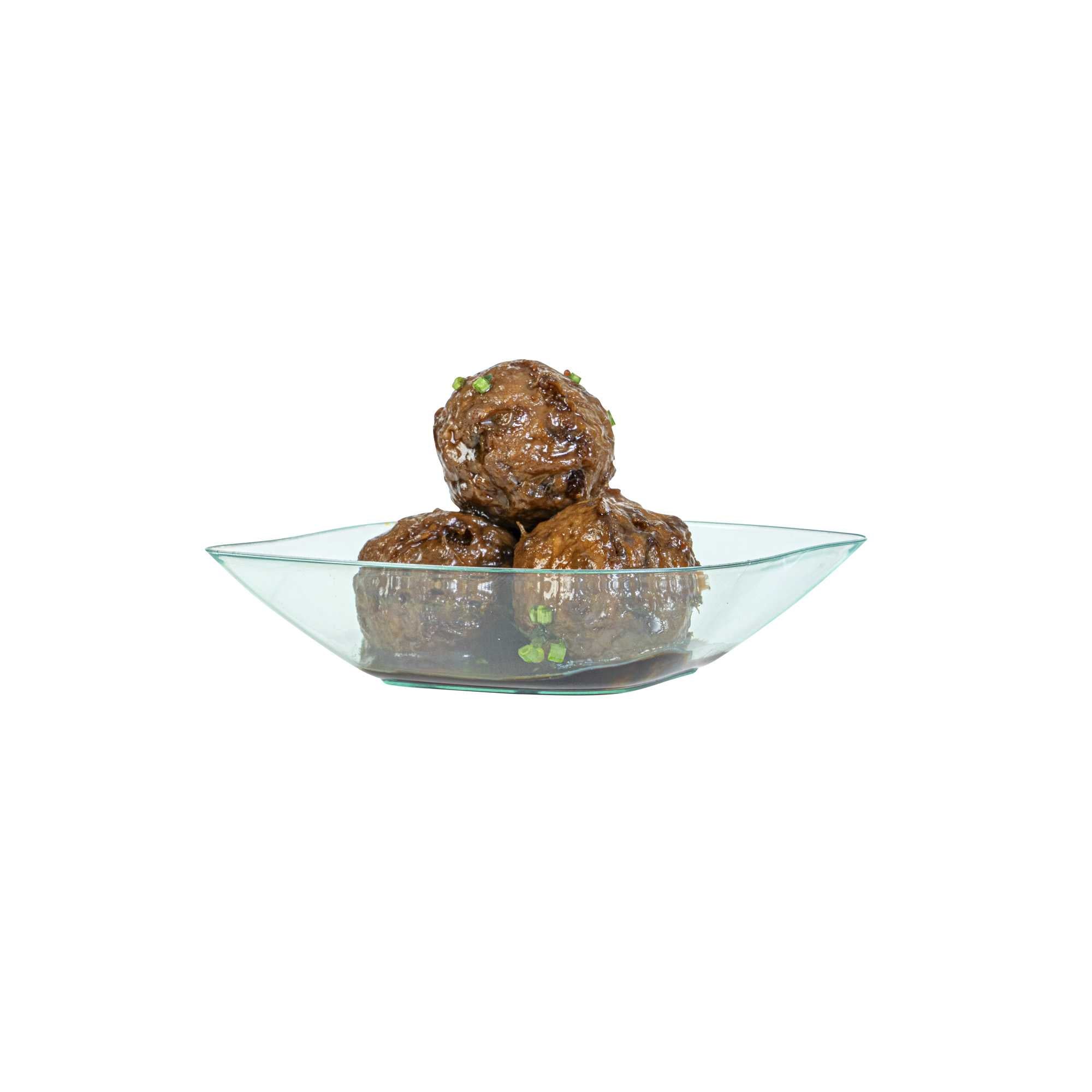 Mini Serve Seagreen Plastic Comma Plate - 3 1/2" x 4 1/2" x 1" - 100 count box