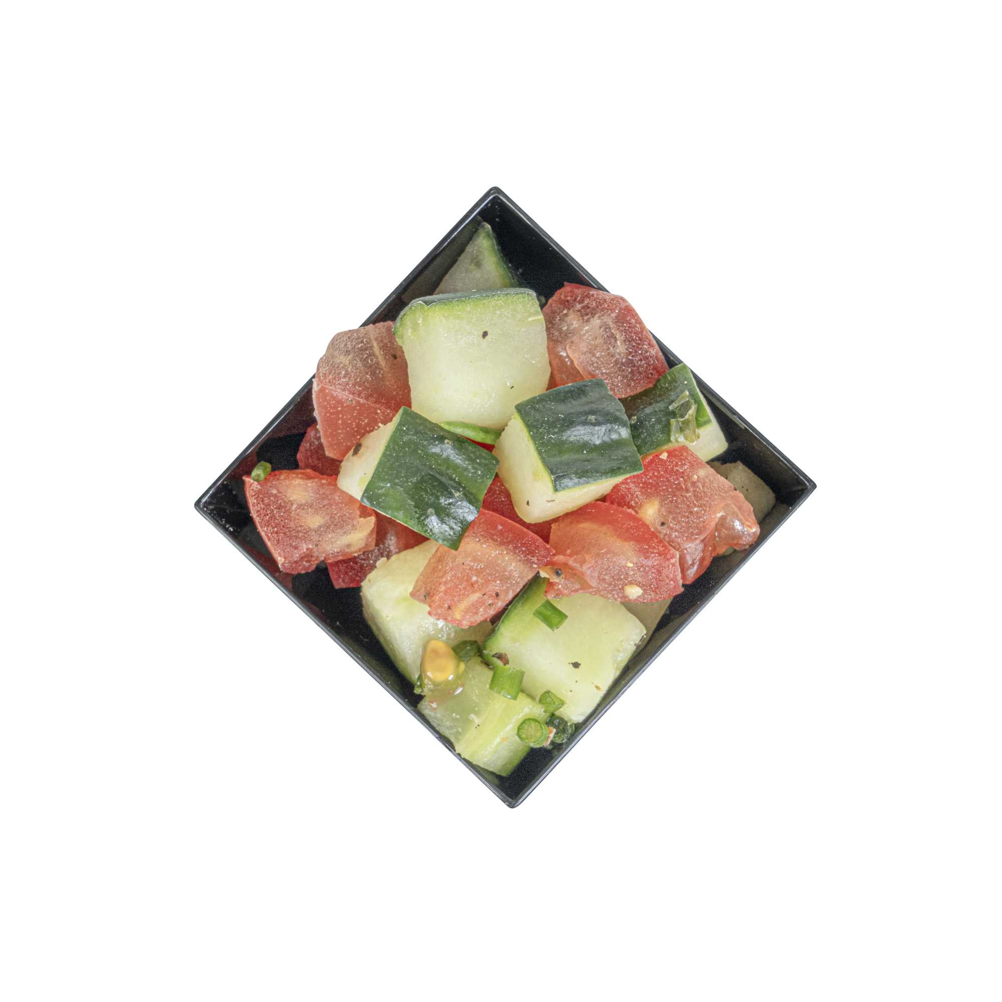 Mini Serve 2 oz Square Black Plastic Bonito Cup - 1 3/4" x 1 3/4" x 2 1/4" - 100 count box