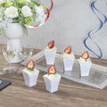 Mini Serve 2 oz Square White Plastic Bonito Cup - 1 3/4" x 1 3/4" x 2 1/4" - 100 count box