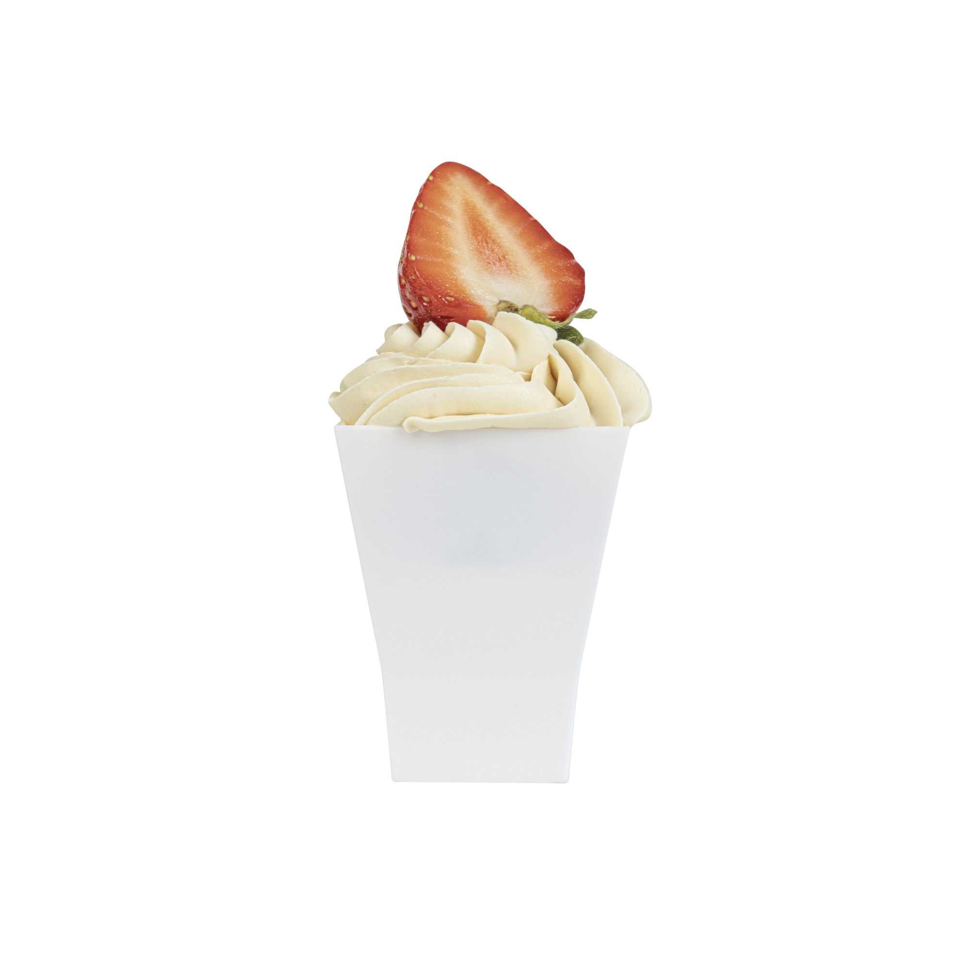 Mini Serve 2 oz Square White Plastic Bonito Cup - 1 3/4" x 1 3/4" x 2 1/4" - 100 count box