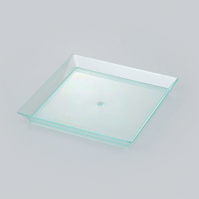 Mini Serve Square Seagreen Plastic Medium Modern Plate - 5" x 5" - 100 count box
