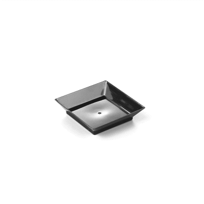 Mini Serve Square Black Plastic Mini Modern Plate - 2 1/2" x 2 1/2" x 1/2" - 100 count box
