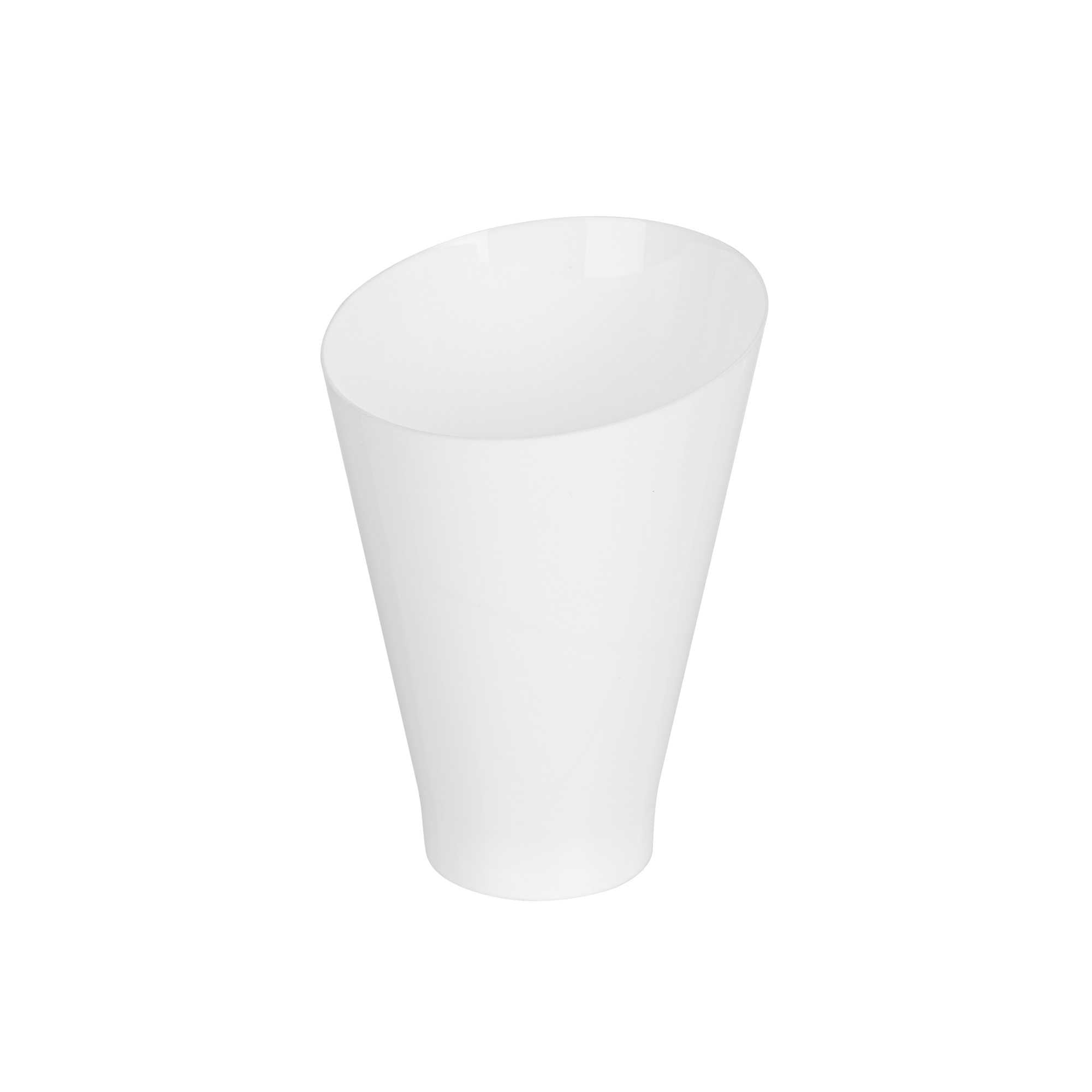 Mini Serve 7 oz Round White Plastic Incline Glass - 3" x 3" x 4" - 100 count box