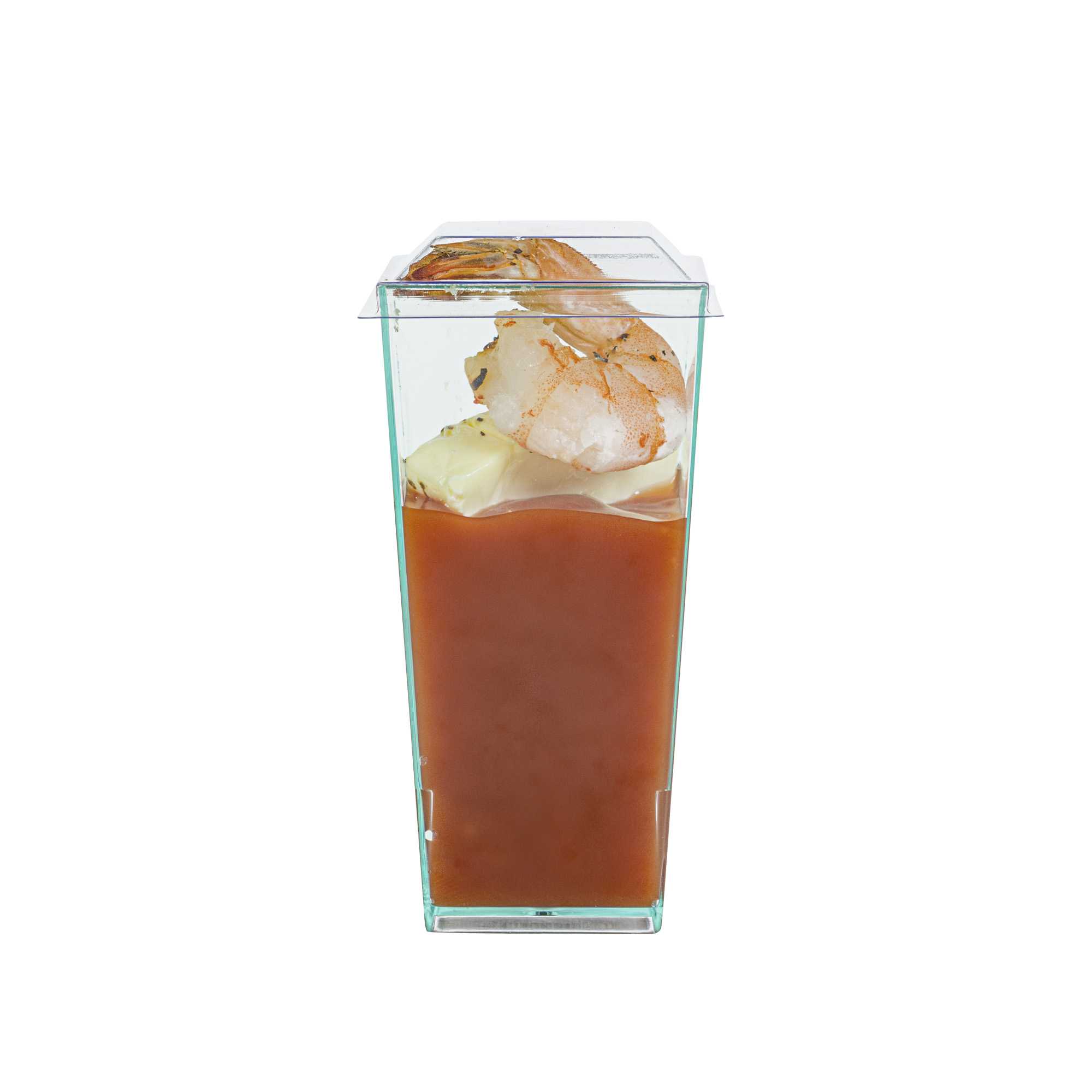 Mini Serve Square Clear Plastic Lid - Fits Tall Geometric Cup - 100 count box