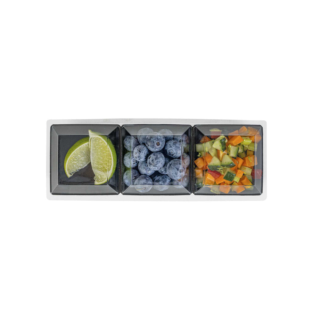 Mini Serve Rectangle Clear Plastic Lid - Fits Terzetto Plate - 100 count box