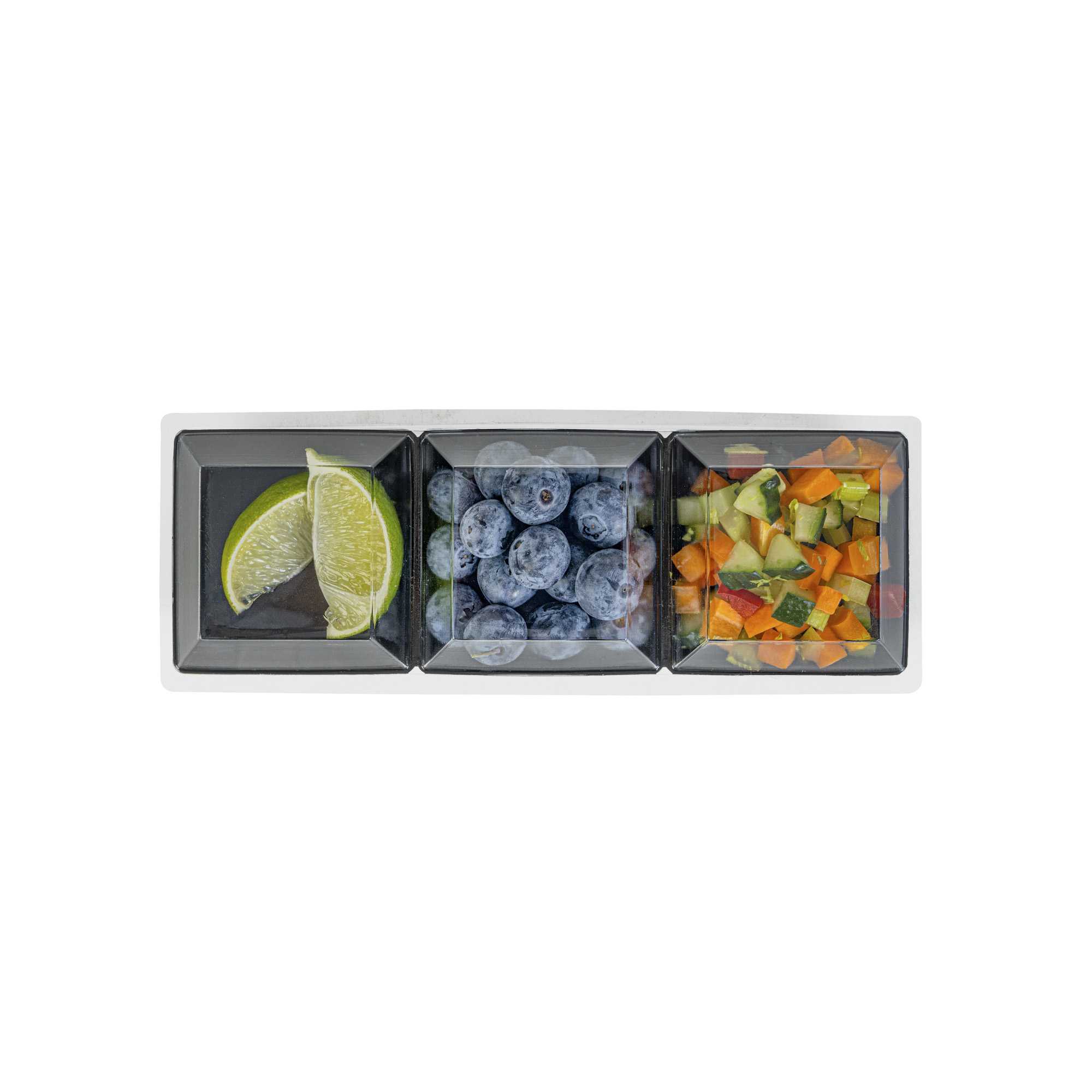 Mini Serve Rectangle Clear Plastic Lid - Fits Terzetto Plate - 100 count box