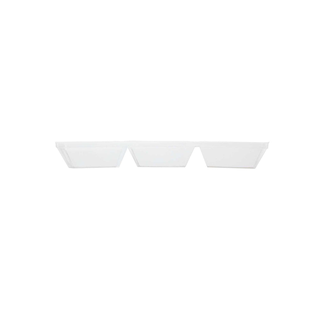Mini Serve Rectangle Clear Plastic Lid - Fits Terzetto Plate - 100 count box