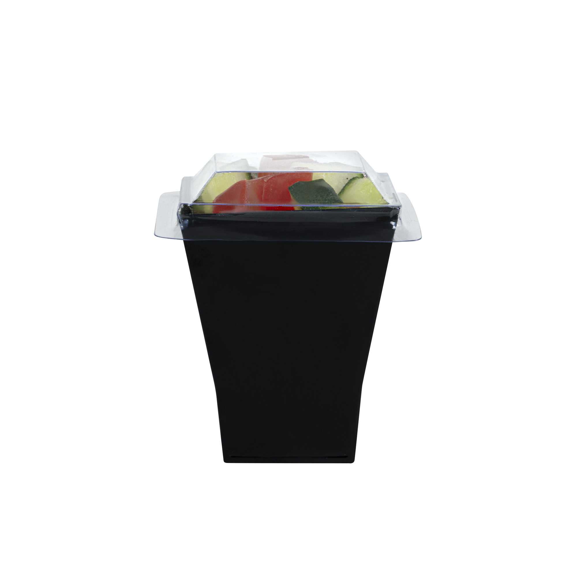Mini Serve Square Clear Plastic Lid - Fits Bonito Cup - 100 count box
