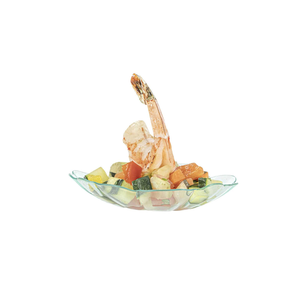 Mini Serve Seagreen Plastic Shell Plate - 3 1/4" x 3 1/4" x 1/2" - 100 count box